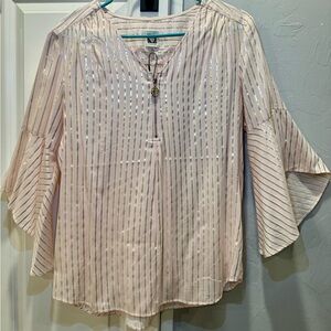 Anne Klein Light Pink Striped Blouse
